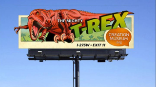 This Dallas Billboard Says Man Coexisted With Dinosaurs